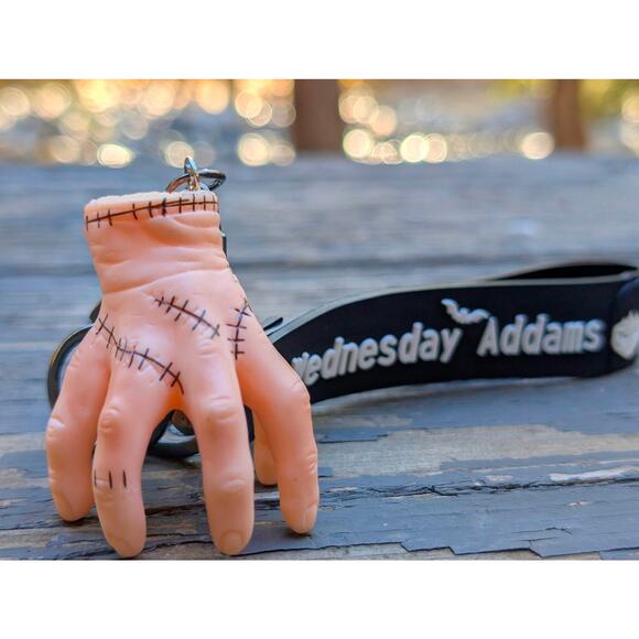 Wednesday Addams "Thing" Hand Keychain Netflix Series Lanyard Strap Goth Gift - Picture 4 of 8